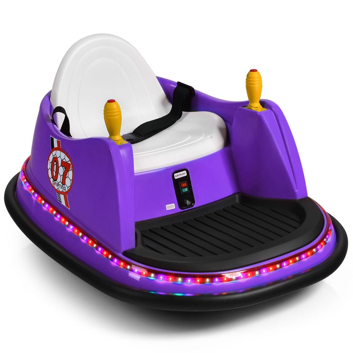 Macchina per Autoscontri per Bambini Con Luci Colorate, Macchina Elettrica Autoscontri 6 V Con Musica 4 Colori