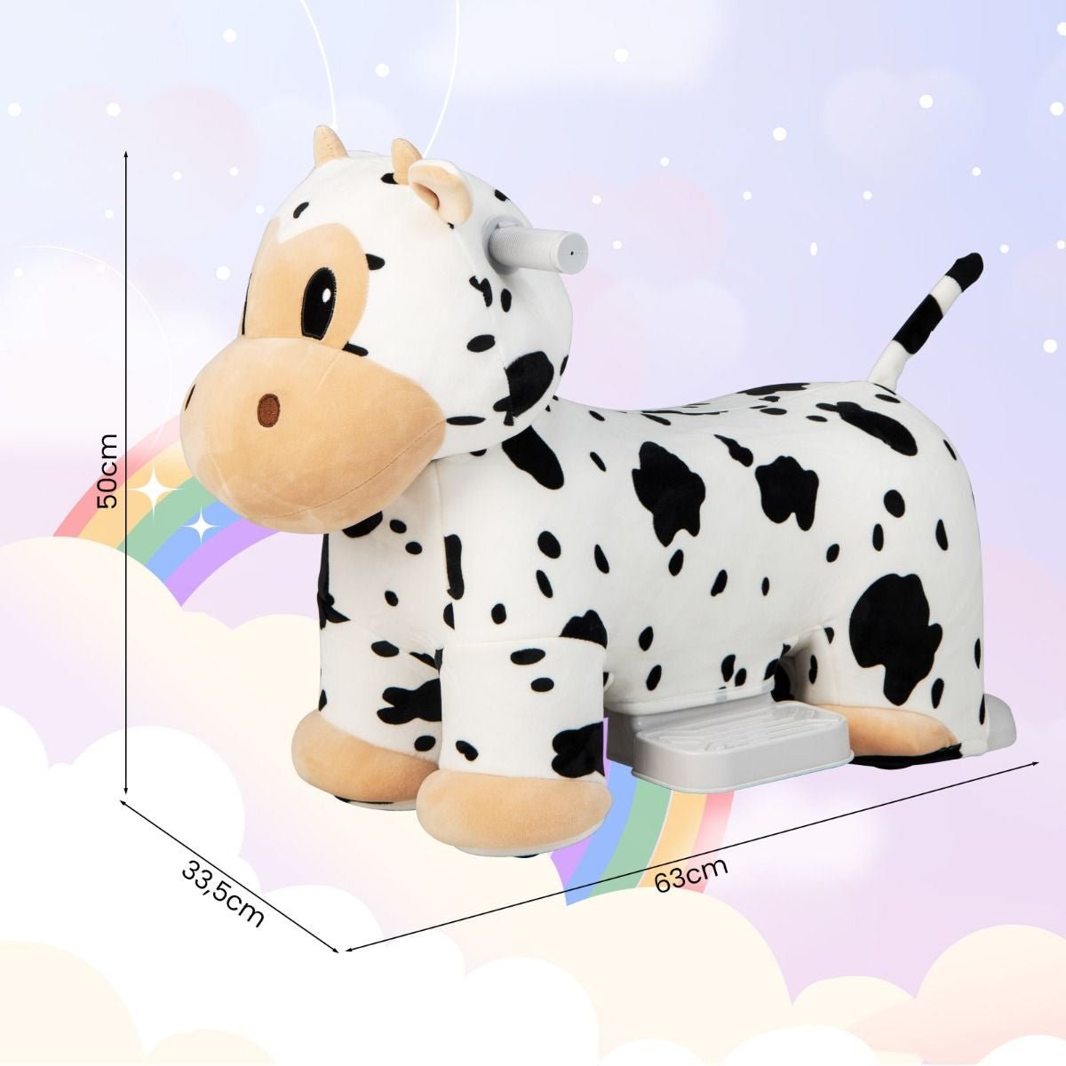 Gioco Cavalcabile Elettrico Bambini Con Ruote Flessibili Rivestimento Lavabile, Peluche Cavalcabile 3 Dimensioni