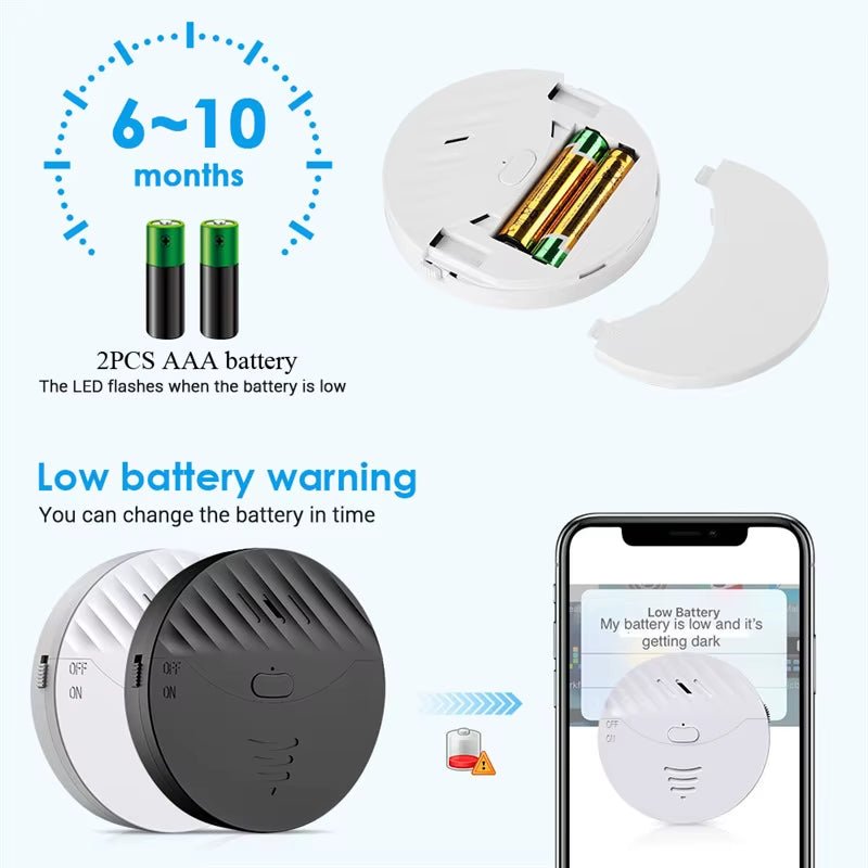 Tuya Smart Wifi Vibration Sensor Alarm Door and Window Vibration Detector 130Db Home Security Protection Alert Works with Alexa