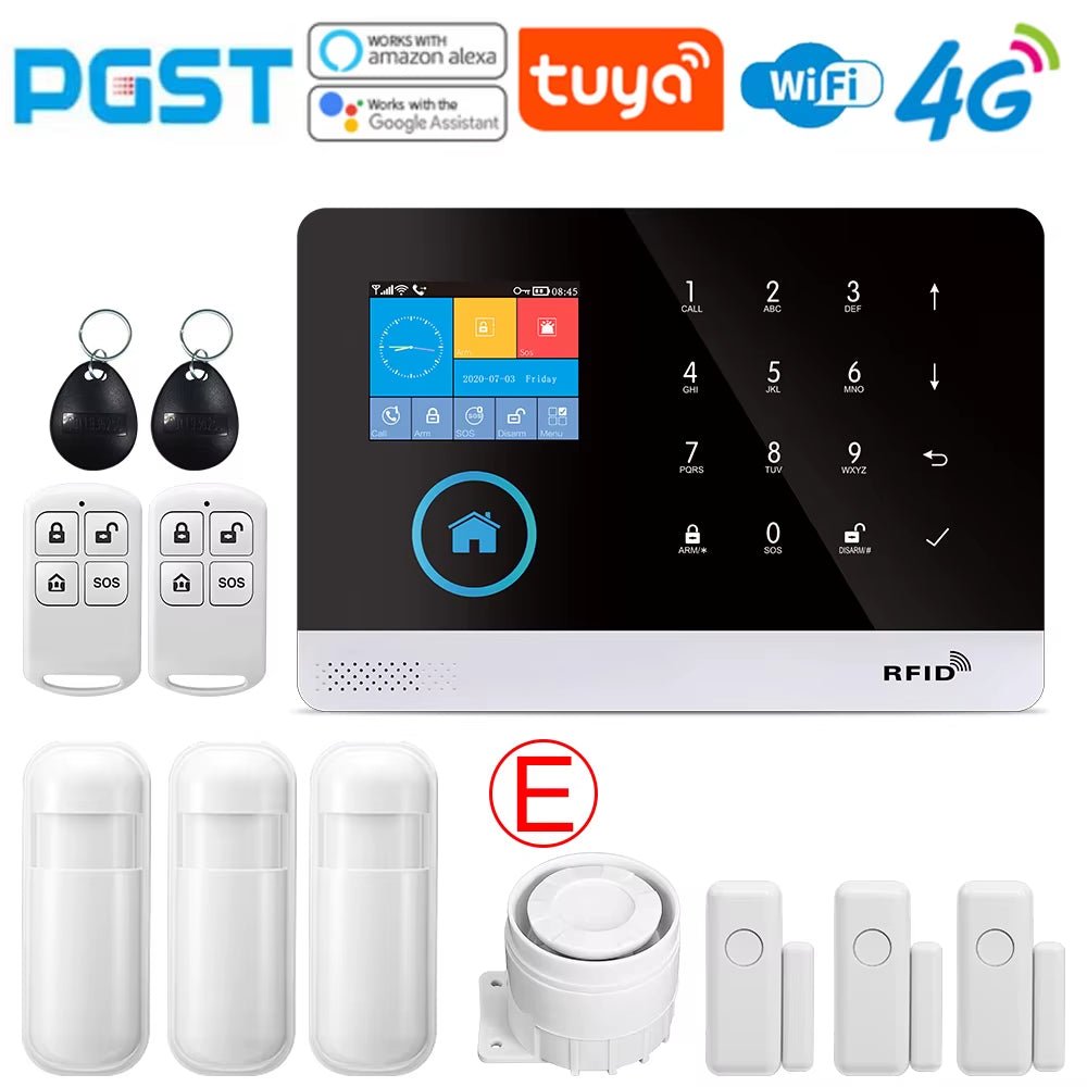 -103 Graffiti Alarm System, 4G Secure Home Wifi Smart Home Alarm, Wireless Security System Device, Controlled by Smart Life