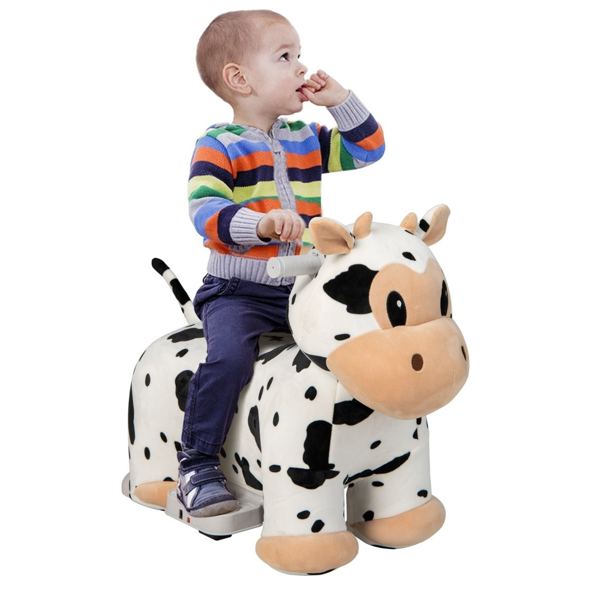 Gioco Cavalcabile Elettrico Bambini Con Ruote Flessibili Rivestimento Lavabile, Peluche Cavalcabile 3 Dimensioni