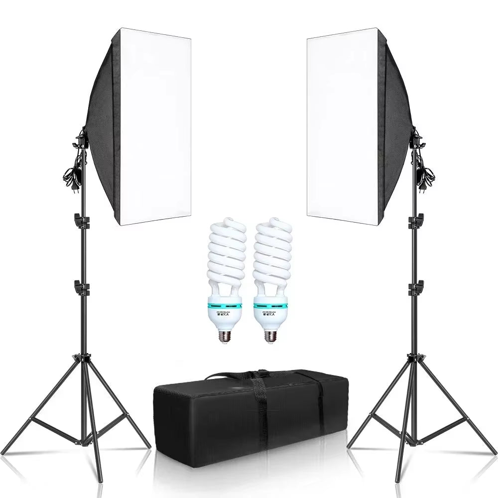 3Pcs Softbox with Sandbag Professional Photography Photo Studio Softbox Lights Lighting Kit Equipment Boom Arm
