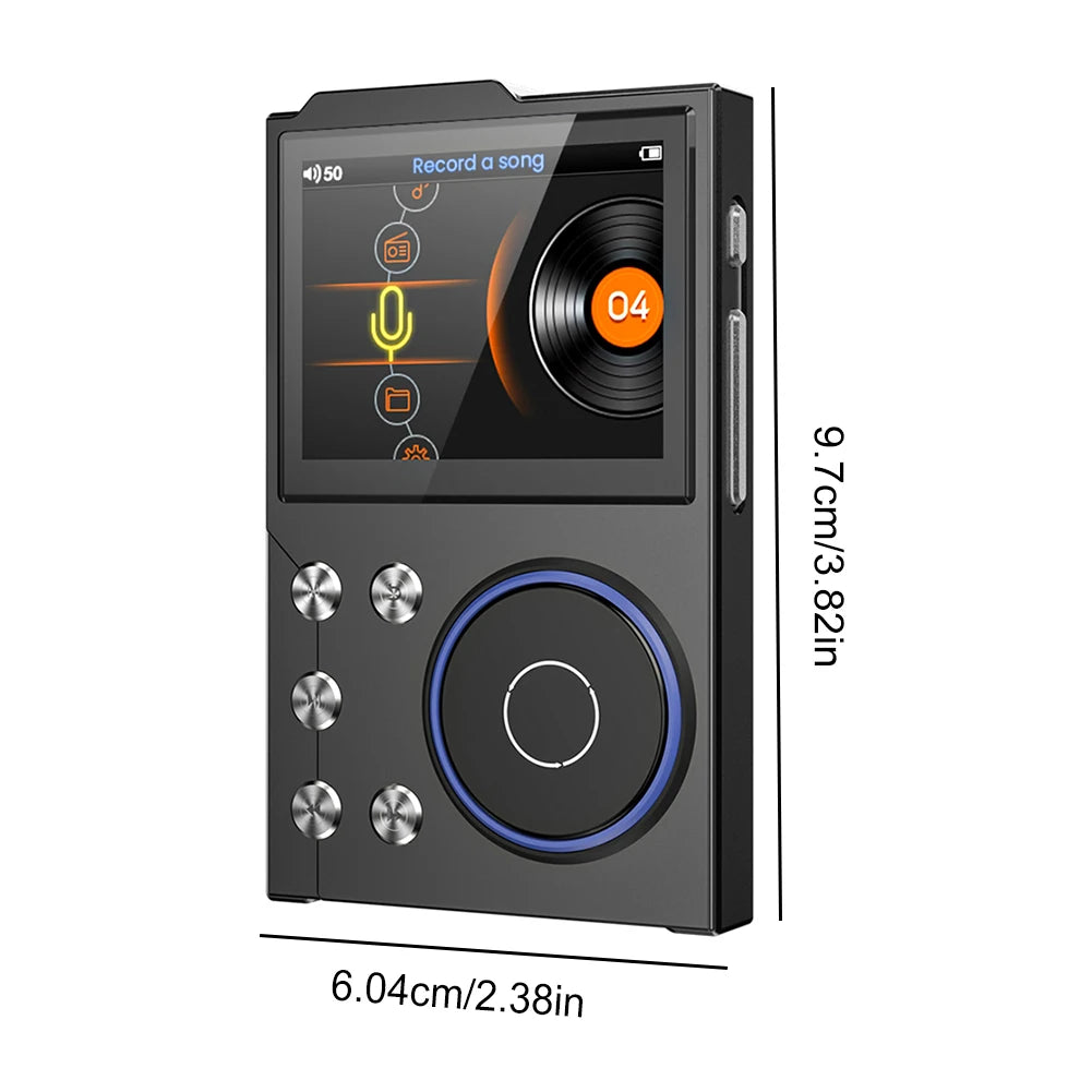 Hifi MP3 Player with Lossless DSD Digital Audio Bluetooth 5.3 2.4 Inch Display Supports 256GB Storage Capacity