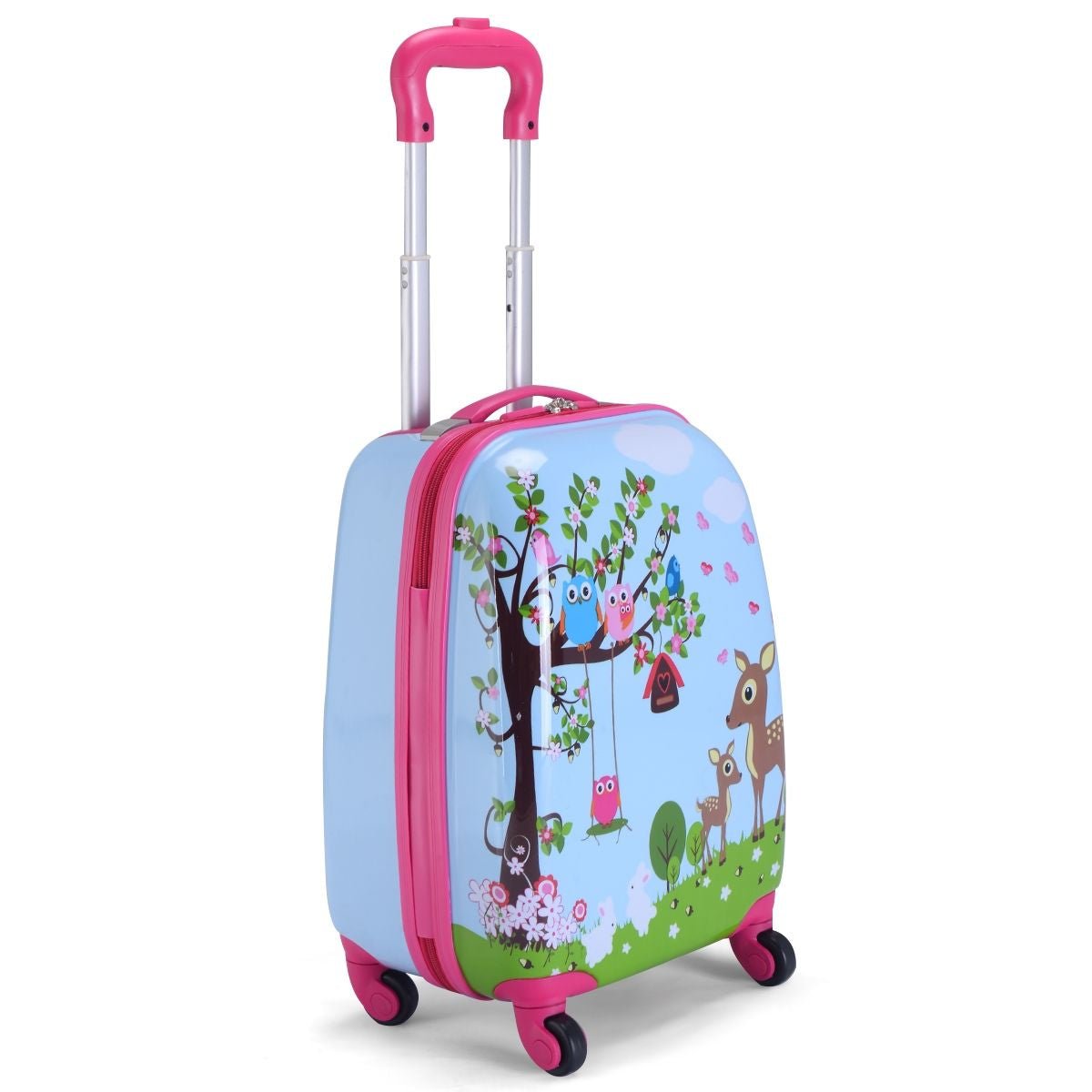 Set 2 in 1 Bagaglio Viaggio per Bambini Con Ruote + Zaino Valigetta Bimbo E Zaino Blu
