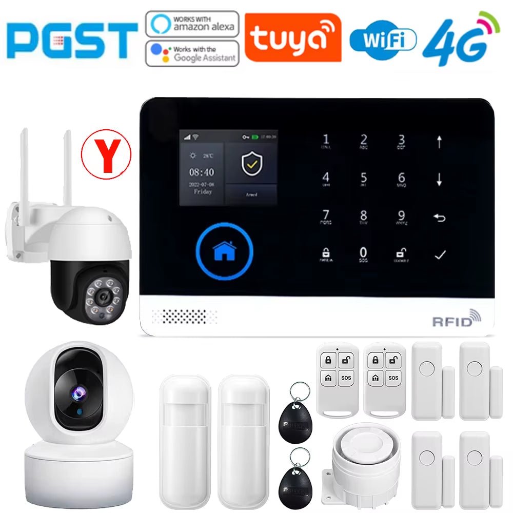 -103 Graffiti Alarm System, 4G Secure Home Wifi Smart Home Alarm, Wireless Security System Device, Controlled by Smart Life