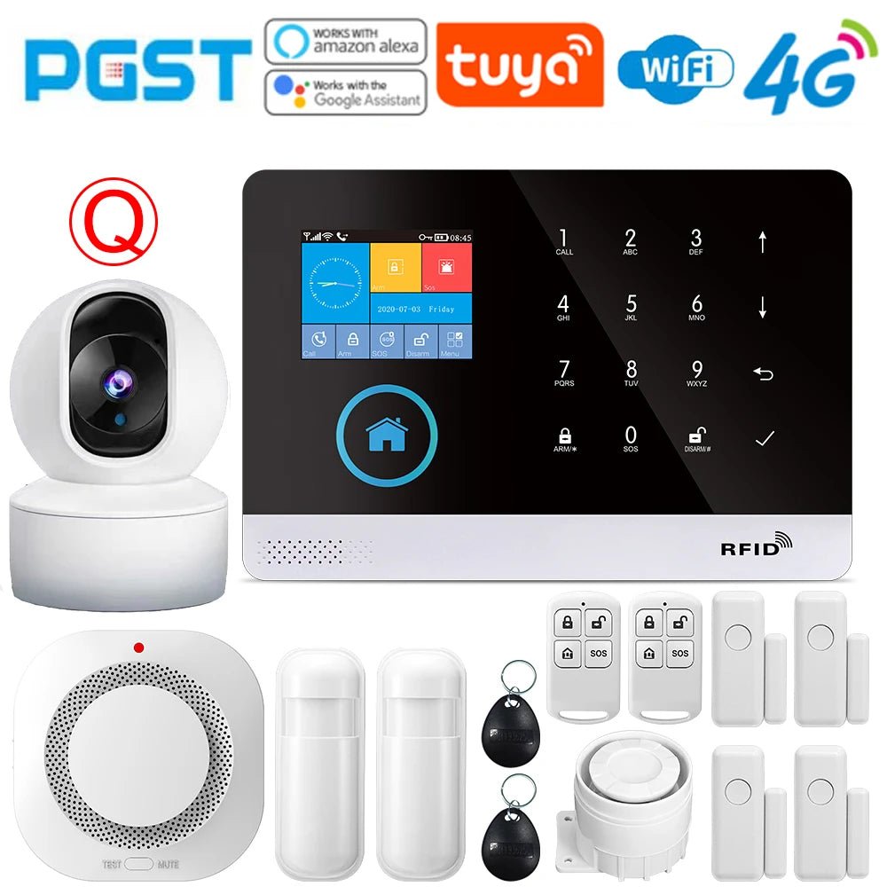 -103 Graffiti Alarm System, 4G Secure Home Wifi Smart Home Alarm, Wireless Security System Device, Controlled by Smart Life