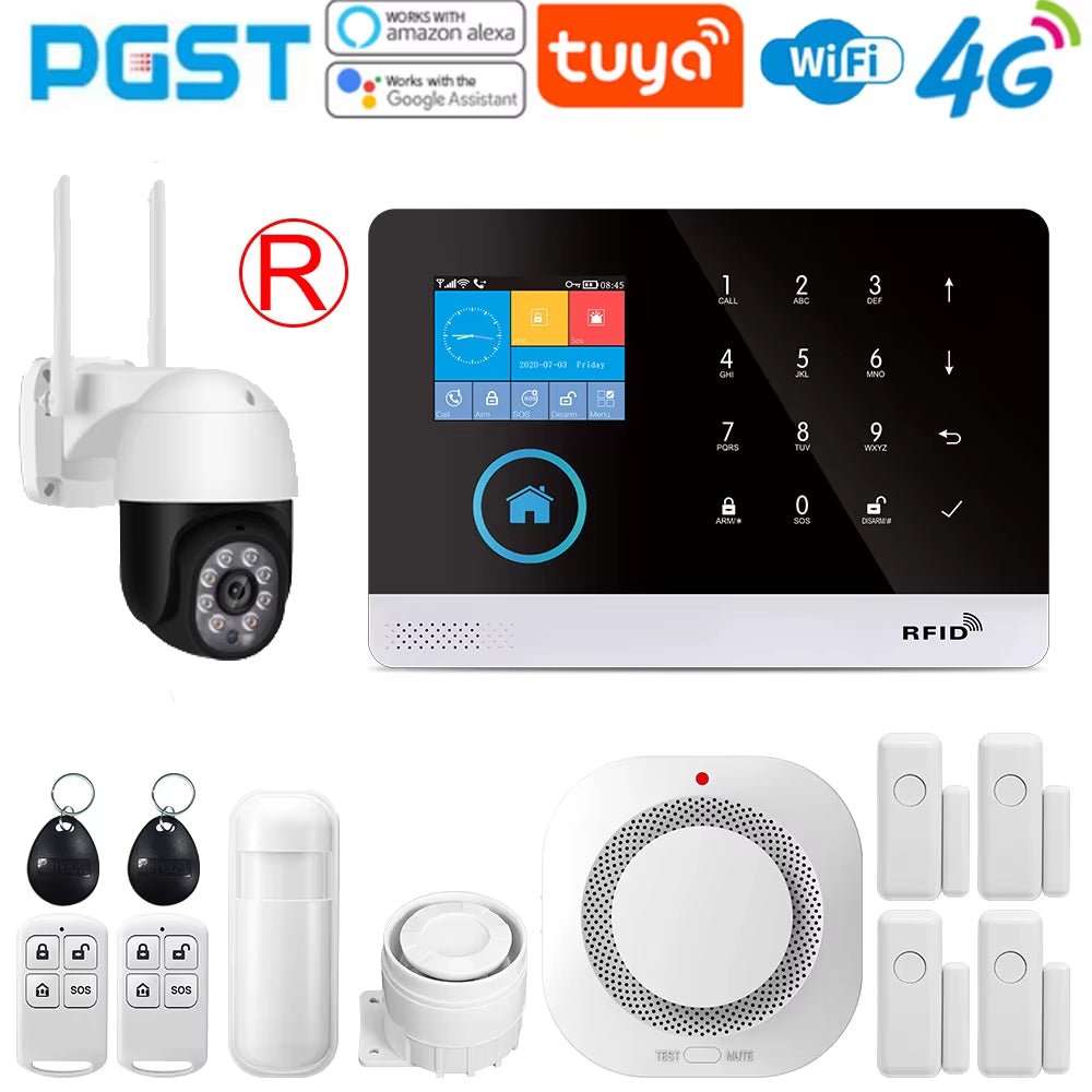 -103 Graffiti Alarm System, 4G Secure Home Wifi Smart Home Alarm, Wireless Security System Device, Controlled by Smart Life