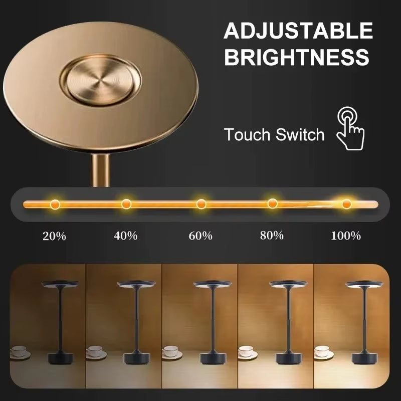 Rechargeable Table Lamp Creative Dining Touch Led Hotel Bar Coffee Pina Pro Table Lamp Lampada Da Tavolo Decorative Desk Lamp