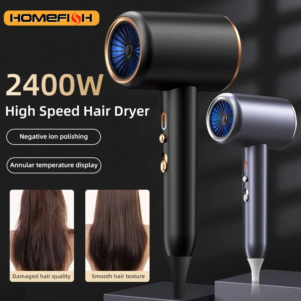 F33 T821 Professional Hair Dryer Hot Cold Wind Air Brush Hairdryer Negative Lonic Blow Dryer Strong Powerdryer Salon Tool 2400W