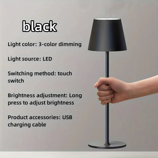 Cordless Rechargeable Led Table Lamp Touch Sensor Desktop Night Light 3 Levels Dimmable for Restaurant Hotel Bar Decor Lights