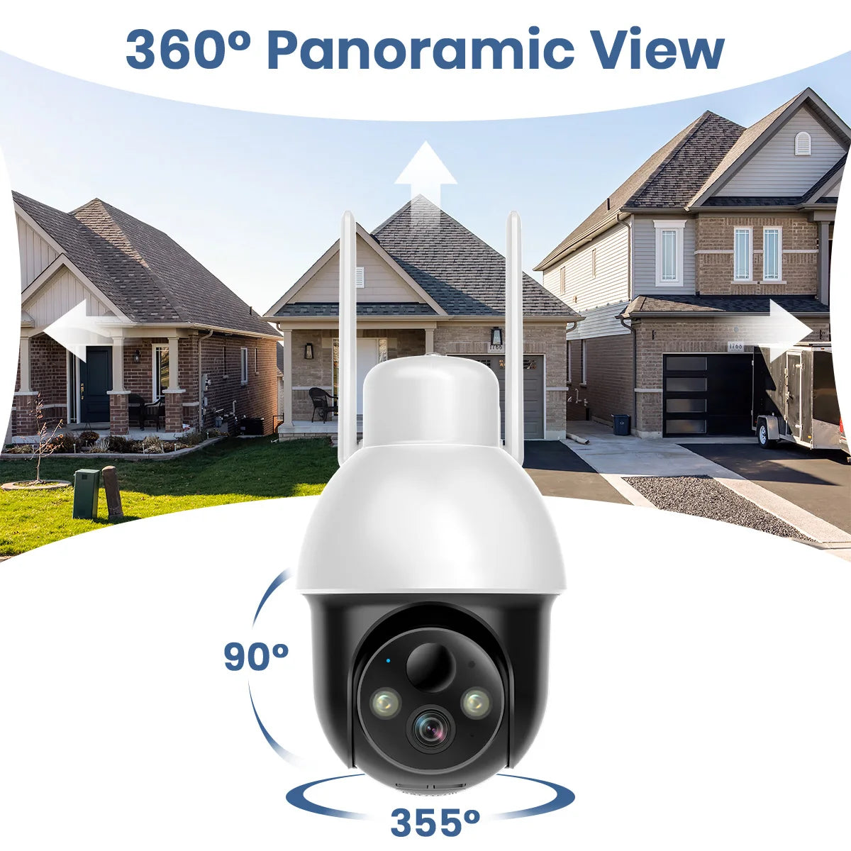 3MP PTZ Solar Security Camera Built-In Battery Wireless 2.4Ghz WIFI Camera PIR AI Detection 2-Way Audio Outdoor CCTV Camera