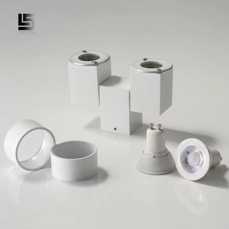 Indoor Led Downlight Led Gu10 180 Adjustable Double Surface Mount Spotlight White/ Black Ceiling Light