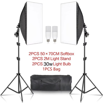 3Pcs Softbox with Sandbag Professional Photography Photo Studio Softbox Lights Lighting Kit Equipment Boom Arm