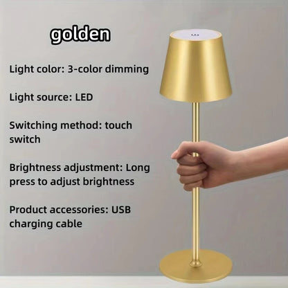 Cordless Rechargeable Led Table Lamp Touch Sensor Desktop Night Light 3 Levels Dimmable for Restaurant Hotel Bar Decor Lights