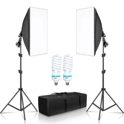 3Pcs Softbox with Sandbag Professional Photography Photo Studio Softbox Lights Lighting Kit Equipment Boom Arm
