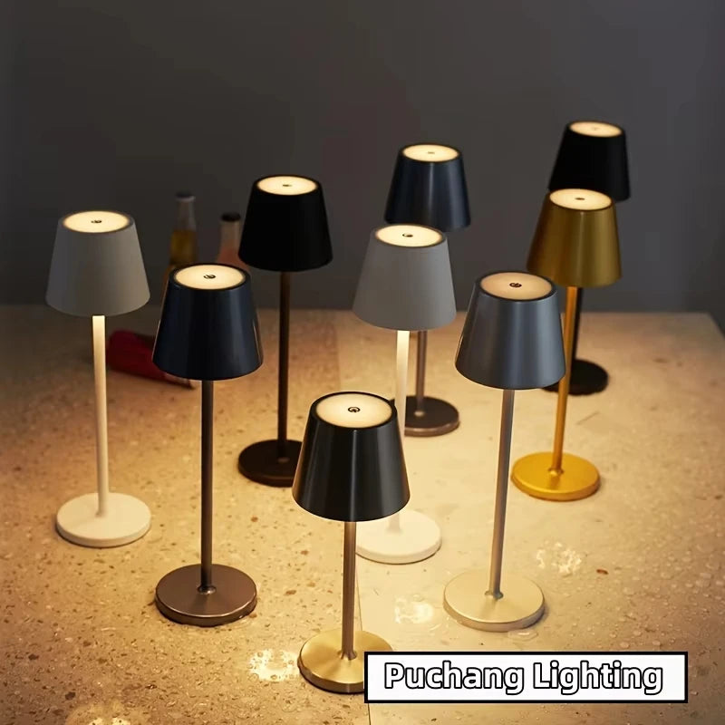 Cordless Rechargeable Led Table Lamp Touch Sensor Desktop Night Light 3 Levels Dimmable for Restaurant Hotel Bar Decor Lights