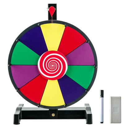 Ruota Dei Premi Da Tavolo Con Pennarello E Cancellino, Ruota Della Fortuna Personalizzabile 26X18X39,5Cm/31X20,5X49Cm