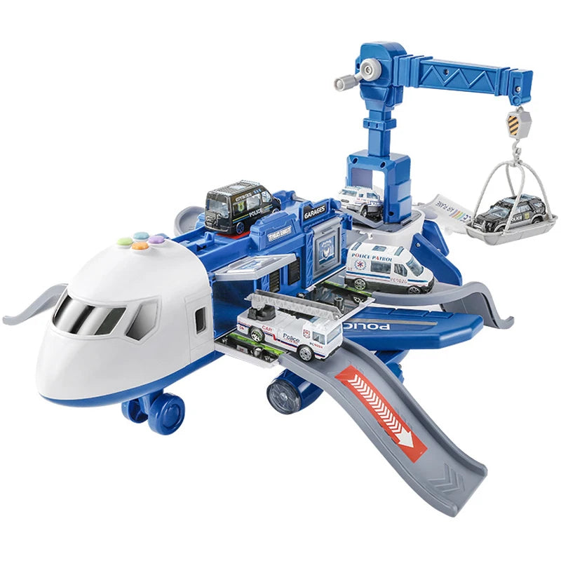 New Deformation Music Simulation Track Inertia Toy Aircraft Large Size Passenger Plane Kids Airliner Toy Car for Children'S Gift