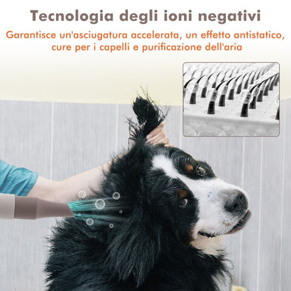 Phon per Cani E Gatti Con Funzione Ionica Negativa Temperatura Flusso D'Aria Regolabili, Asciugatore per Peli Di Cani