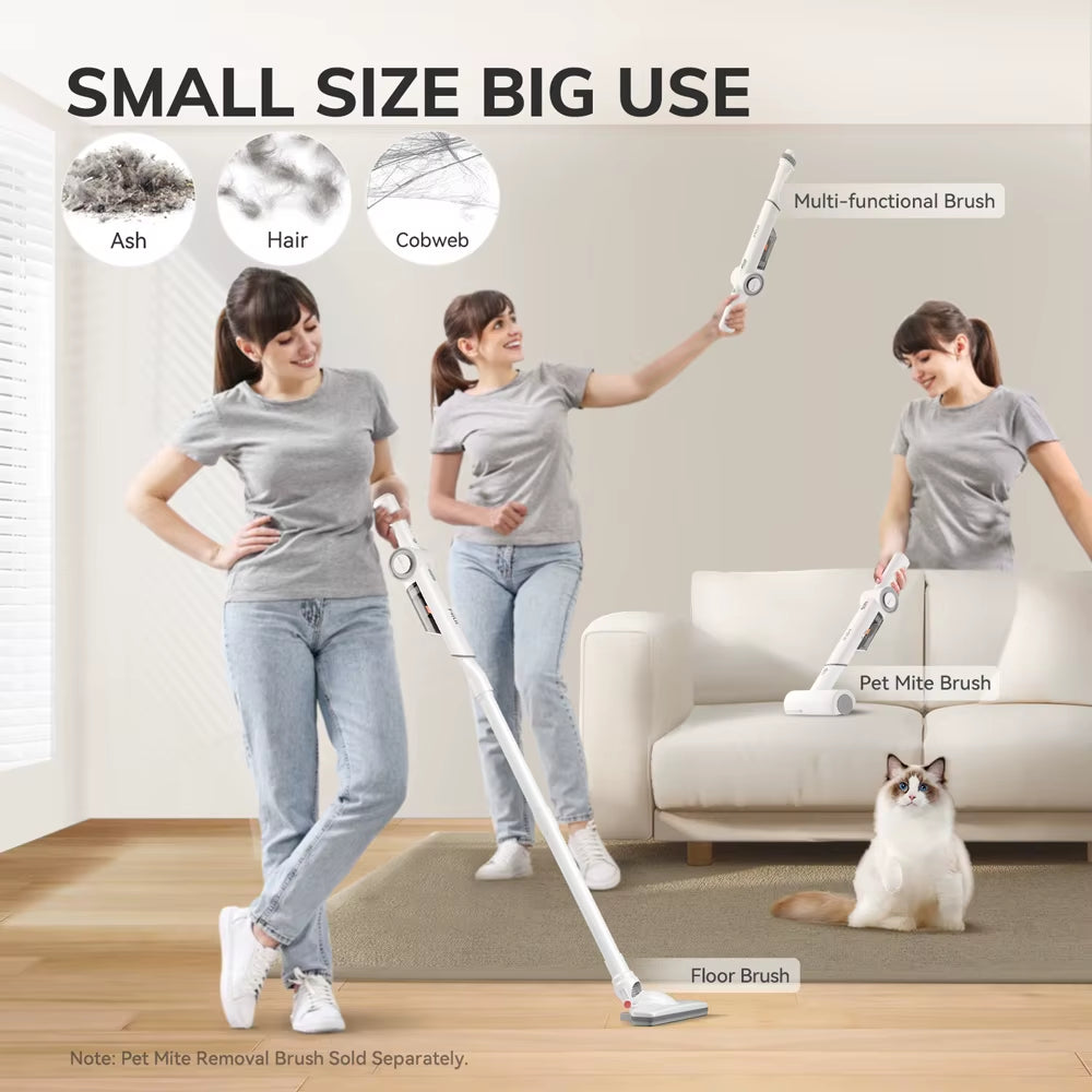 Portable Handheld Vacuum Cleaner, Multi-Function Vacuum Cleaner Suitable for Pet Hair, Household & Car, Lightweight,White