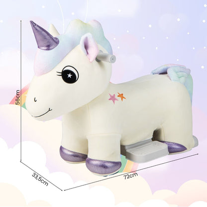 Gioco Cavalcabile Elettrico Bambini Con Ruote Flessibili Rivestimento Lavabile, Peluche Cavalcabile 3 Dimensioni
