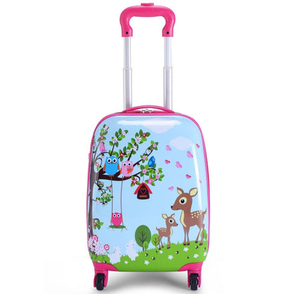 Set 2 in 1 Bagaglio Viaggio per Bambini Con Ruote + Zaino Valigetta Bimbo E Zaino Blu