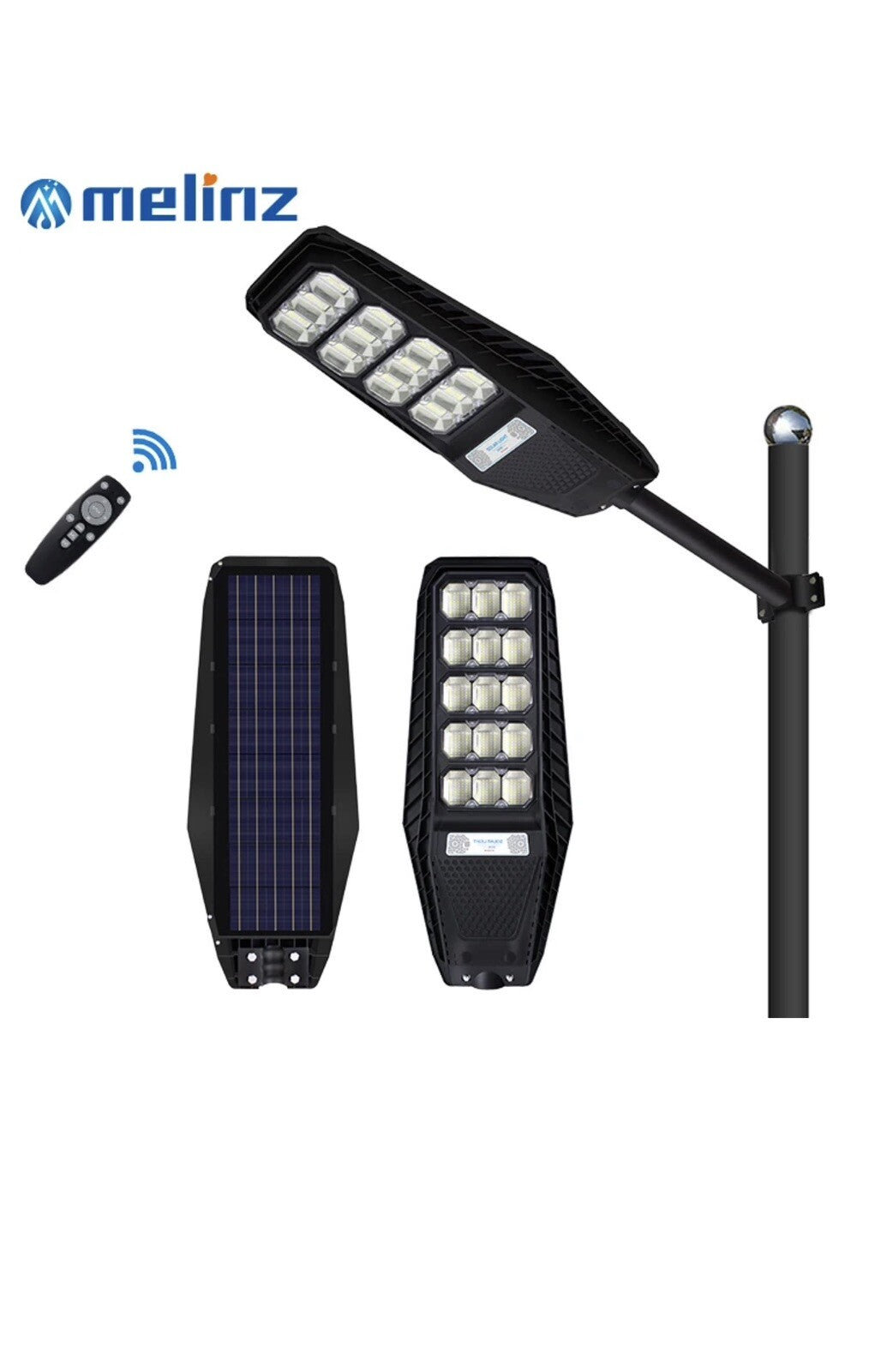 LAMPIONE STRADALE LED 200W PANNELLO SOLARE FOTOVOLTAICO FARO ESTERNO GIARDINO