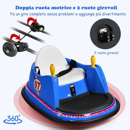 Macchina per Autoscontri per Bambini Con Luci Colorate, Macchina Elettrica Autoscontri 6 V Con Musica 4 Colori