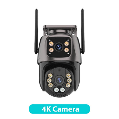 6K HD Three Screen Wifi Security Camera 4K 8MP Outdoor Wirelss PTZ IP Camera Ai Human Detect Video Surveillance Icsee APP