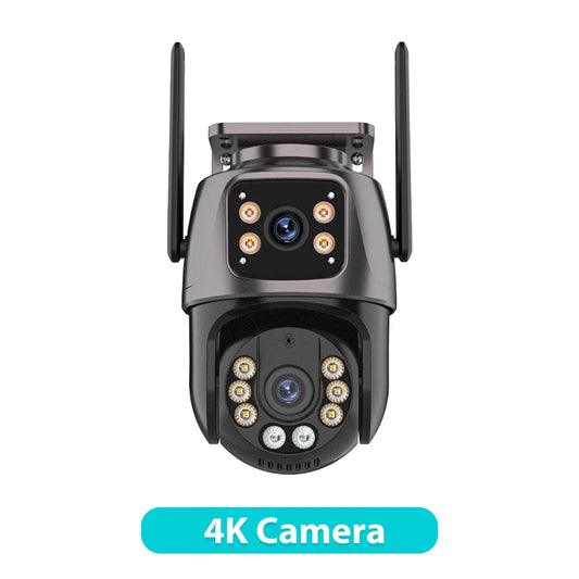 6K HD Three Screen Wifi Security Camera 4K 8MP Outdoor Wirelss PTZ IP Camera Ai Human Detect Video Surveillance Icsee APP