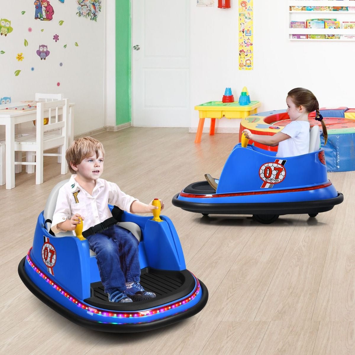 Macchina per Autoscontri per Bambini Con Luci Colorate, Macchina Elettrica Autoscontri 6 V Con Musica 4 Colori
