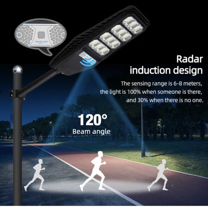 LAMPIONE STRADALE LED 200W PANNELLO SOLARE FOTOVOLTAICO FARO ESTERNO GIARDINO