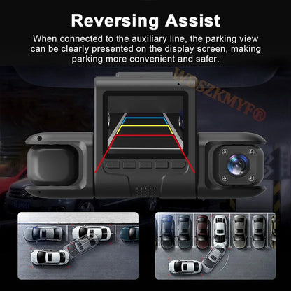 New 360° Car Dash Cam 4 Channels WIFI 24H Video Recorder 1080P Car DVR Front inside Rotatable and Rear View Camera Night Vision