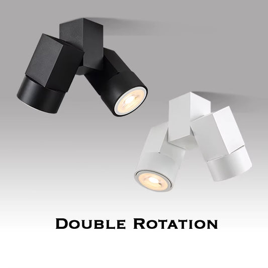 Indoor Led Downlight Led Gu10 180 Adjustable Double Surface Mount Spotlight White/ Black Ceiling Light