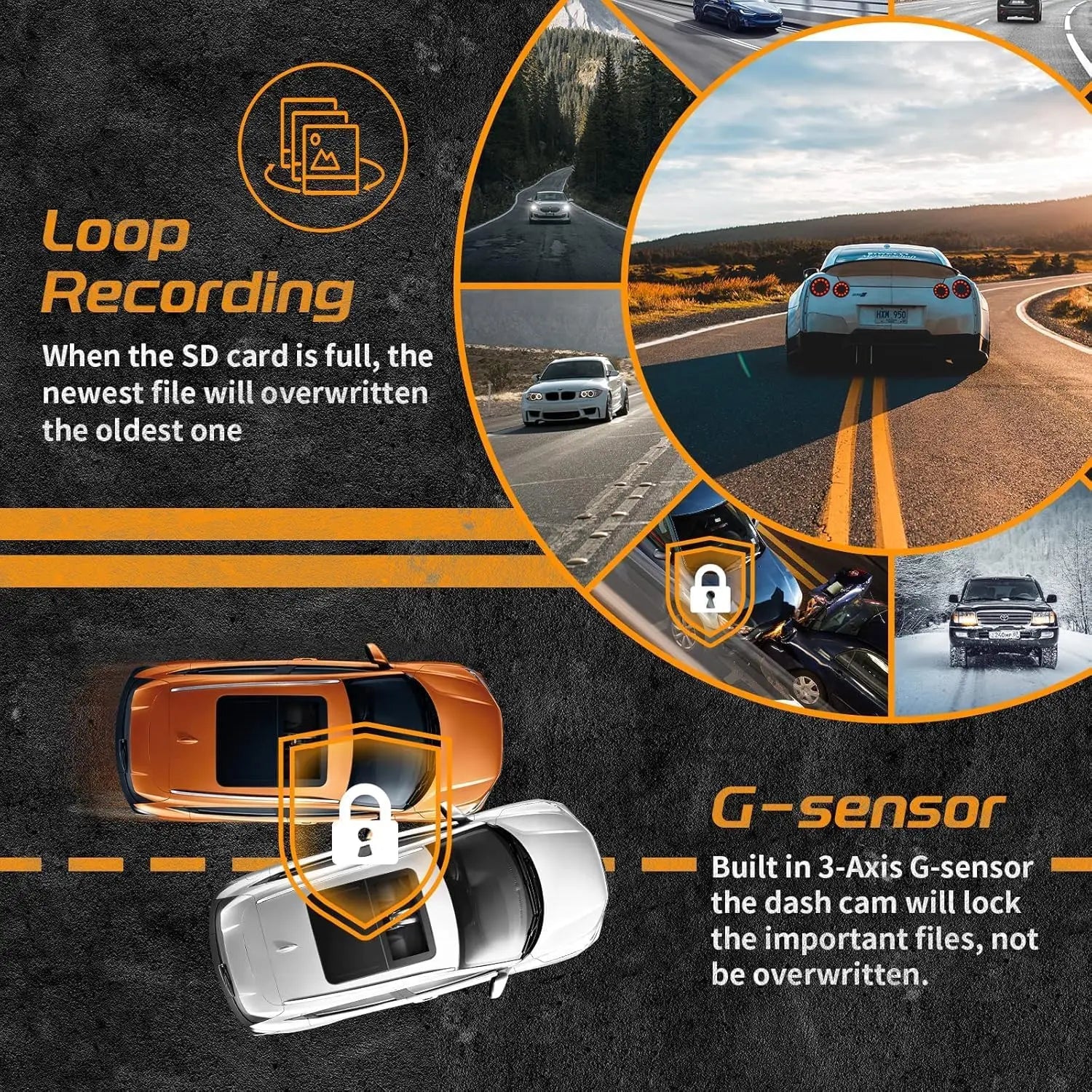 360° Dash Cam 4 Channels Car Video Recorder 1080P Car DVR 3/4 Lens Rotatable Camera View Night Vision Black Box