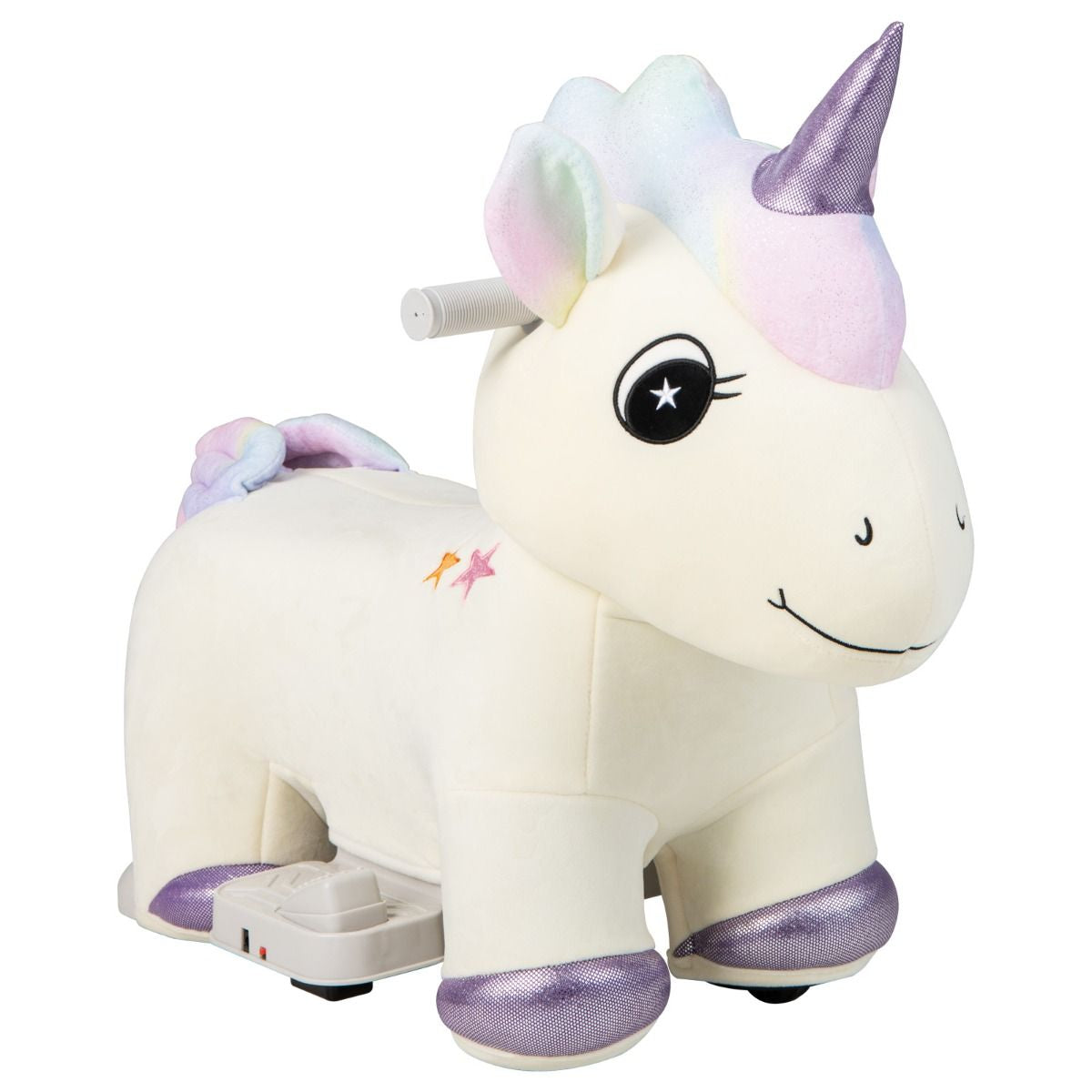 Gioco Cavalcabile Elettrico Bambini Con Ruote Flessibili Rivestimento Lavabile, Peluche Cavalcabile 3 Dimensioni