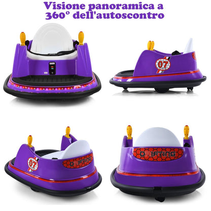 Macchina per Autoscontri per Bambini Con Luci Colorate, Macchina Elettrica Autoscontri 6 V Con Musica 4 Colori
