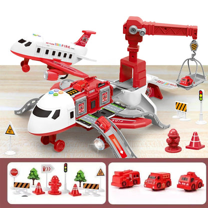 New Deformation Music Simulation Track Inertia Toy Aircraft Large Size Passenger Plane Kids Airliner Toy Car for Children'S Gift