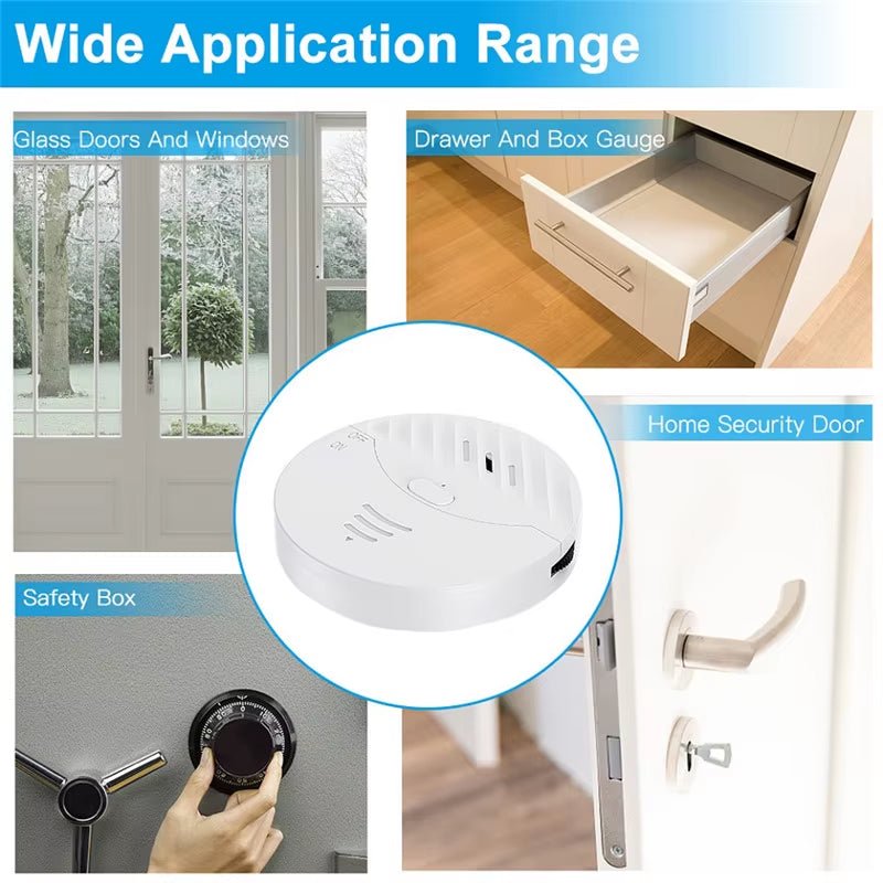 Tuya Smart Wifi Vibration Sensor Alarm Door and Window Vibration Detector 130Db Home Security Protection Alert Works with Alexa