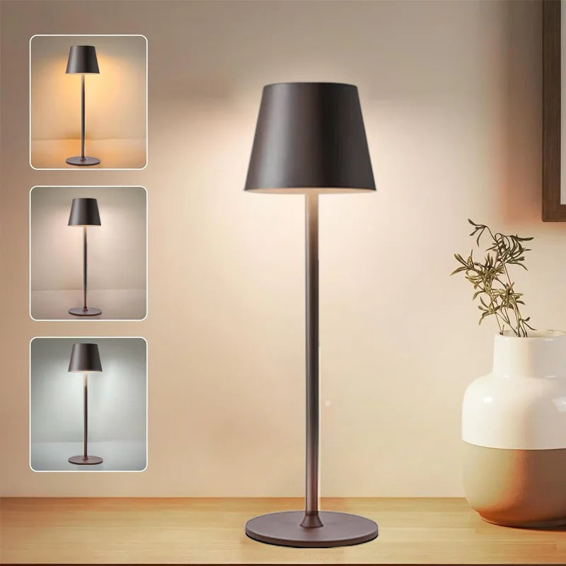 Cordless Rechargeable Led Table Lamp Touch Sensor Desktop Night Light 3 Levels Dimmable for Restaurant Hotel Bar Decor Lights