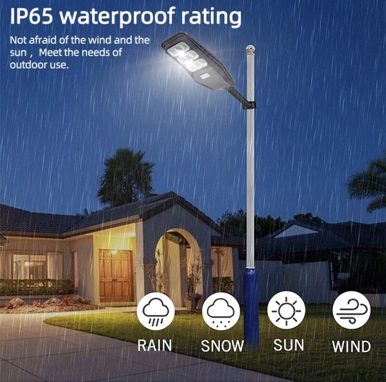 LAMPIONE STRADALE LED 200W PANNELLO SOLARE FOTOVOLTAICO FARO ESTERNO GIARDINO