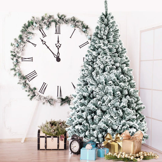 Albero Di Natale Innevato 225 Cm, Albero Di Natale Artificiale Non Illuminato E Con Cerniere