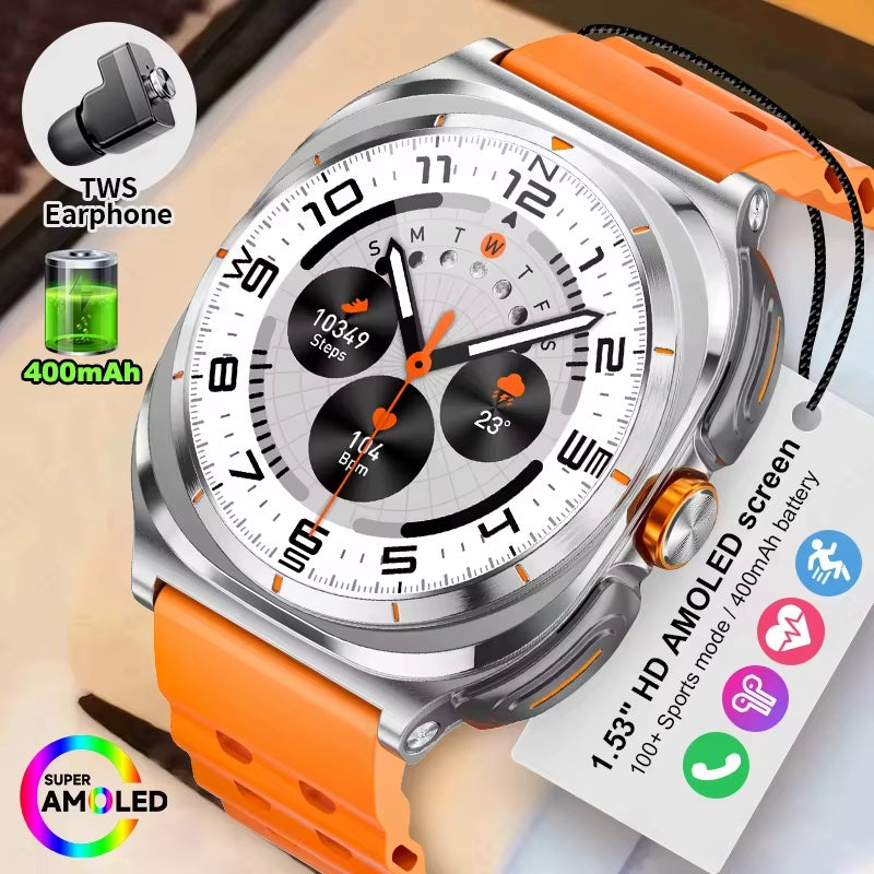 2025 2 in 1 Music Play Sports Smart Watch with Earbuds NFC Watches TWS Bluetooth Earphone Heart Rate Monitor Fitness Smartwatch