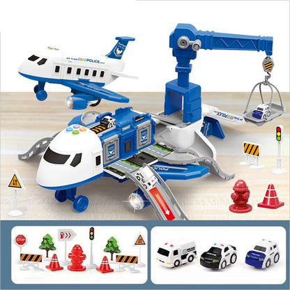 New Deformation Music Simulation Track Inertia Toy Aircraft Large Size Passenger Plane Kids Airliner Toy Car for Children'S Gift