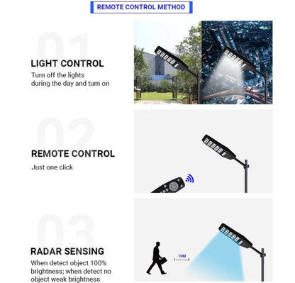 LAMPIONE STRADALE LED 200W PANNELLO SOLARE FOTOVOLTAICO FARO ESTERNO GIARDINO